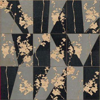 Mosaic House Moroccan tile CH_Vine Cut 6-27 Black Dark Gray  chiseled field 